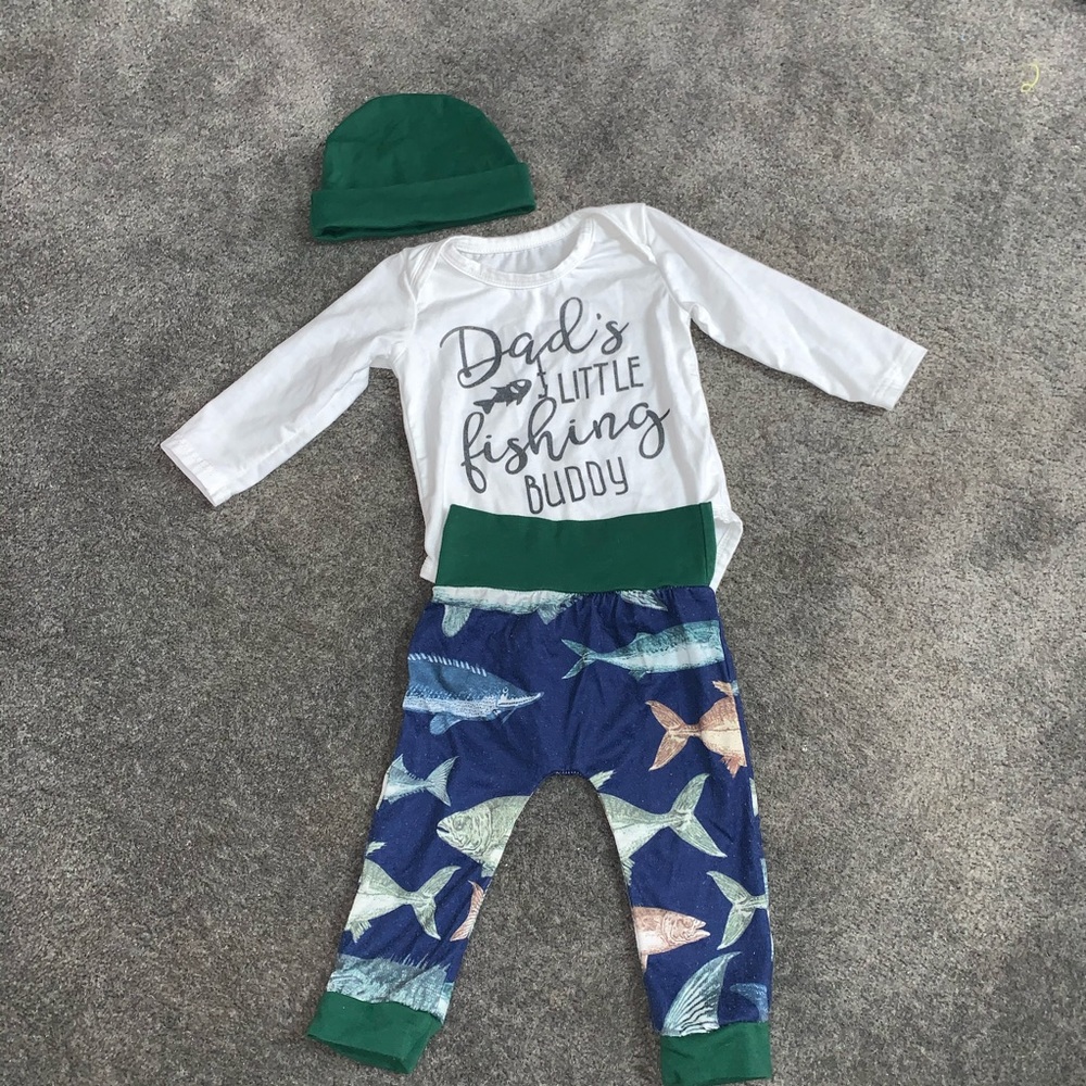 Dad’s Little Fishing Buddy 3 piece outfit